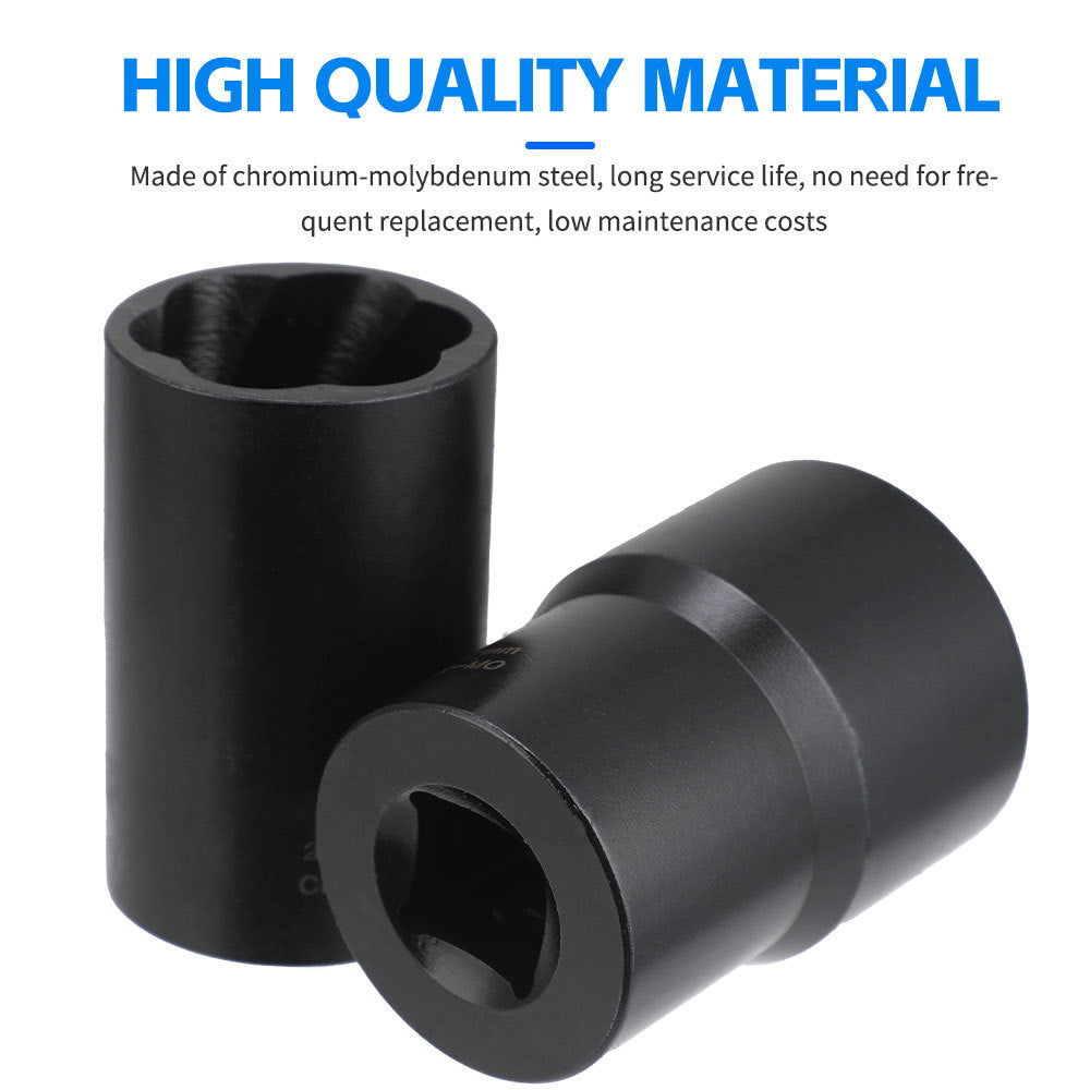 10Damaged Rusty Nut Tire Screw Extractor Removal Tool Large Extended Socket Set Anti-Thread