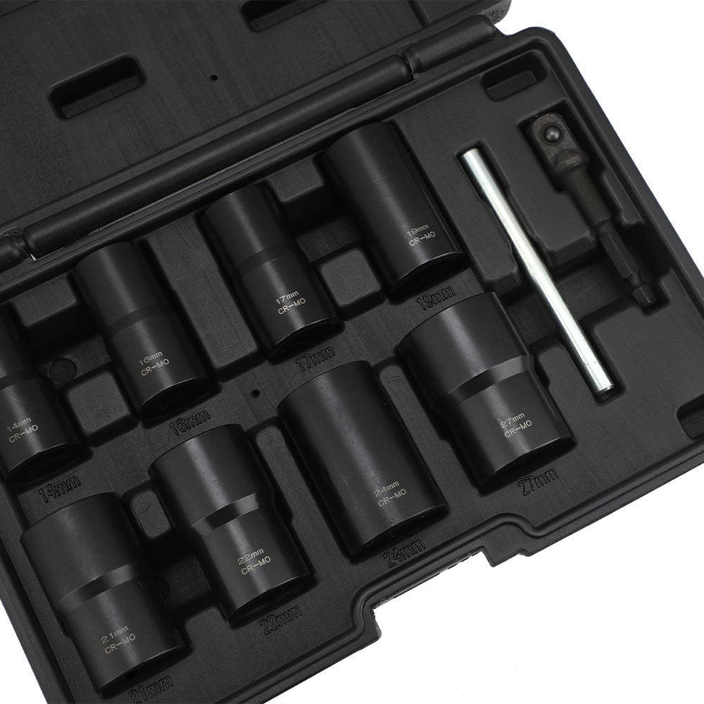 10Damaged Rusty Nut Tire Screw Extractor Removal Tool Large Extended Socket Set Anti-Thread
