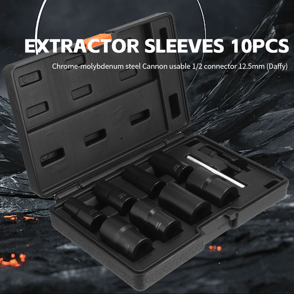 10Damaged Rusty Nut Tire Screw Extractor Removal Tool Large Extended Socket Set Anti-Thread
