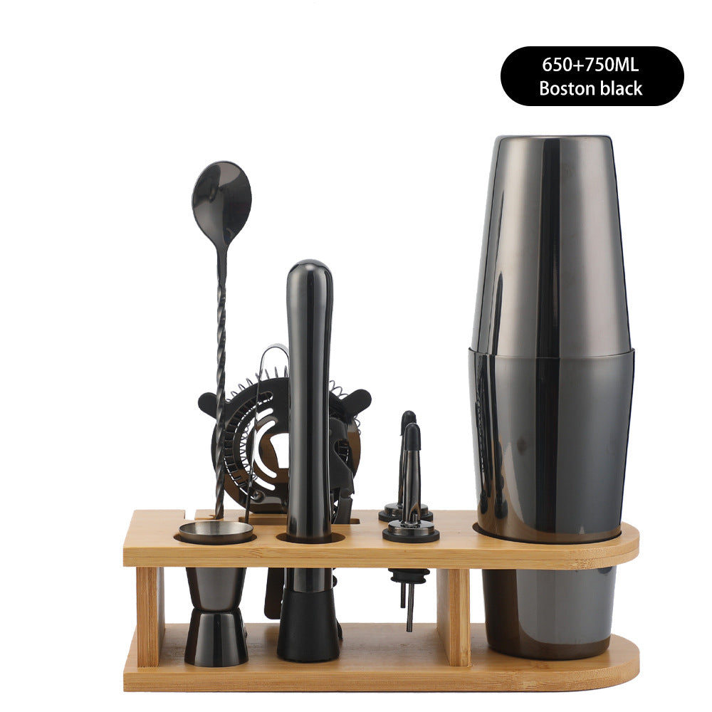 Bar Shaker Cocktail Tool Stainless Steel Japanese Style Shaker Half Round Cocktail Shaker 10-Piece Set