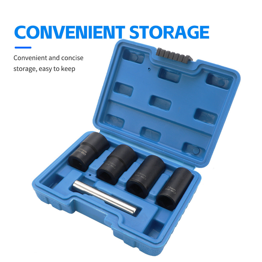 Torque Socket Set Worn Nuts and Locks Remover17,19,21,22mm  Broken Wire Extractor