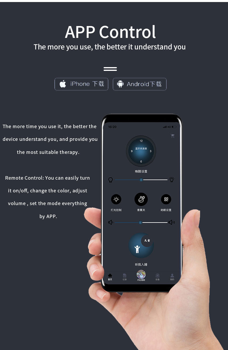 Spot Goods Sleephoho Sleeping aid instrument Intelligent Sleep Detection Mode APP Aromatherapy12Sleep Aid