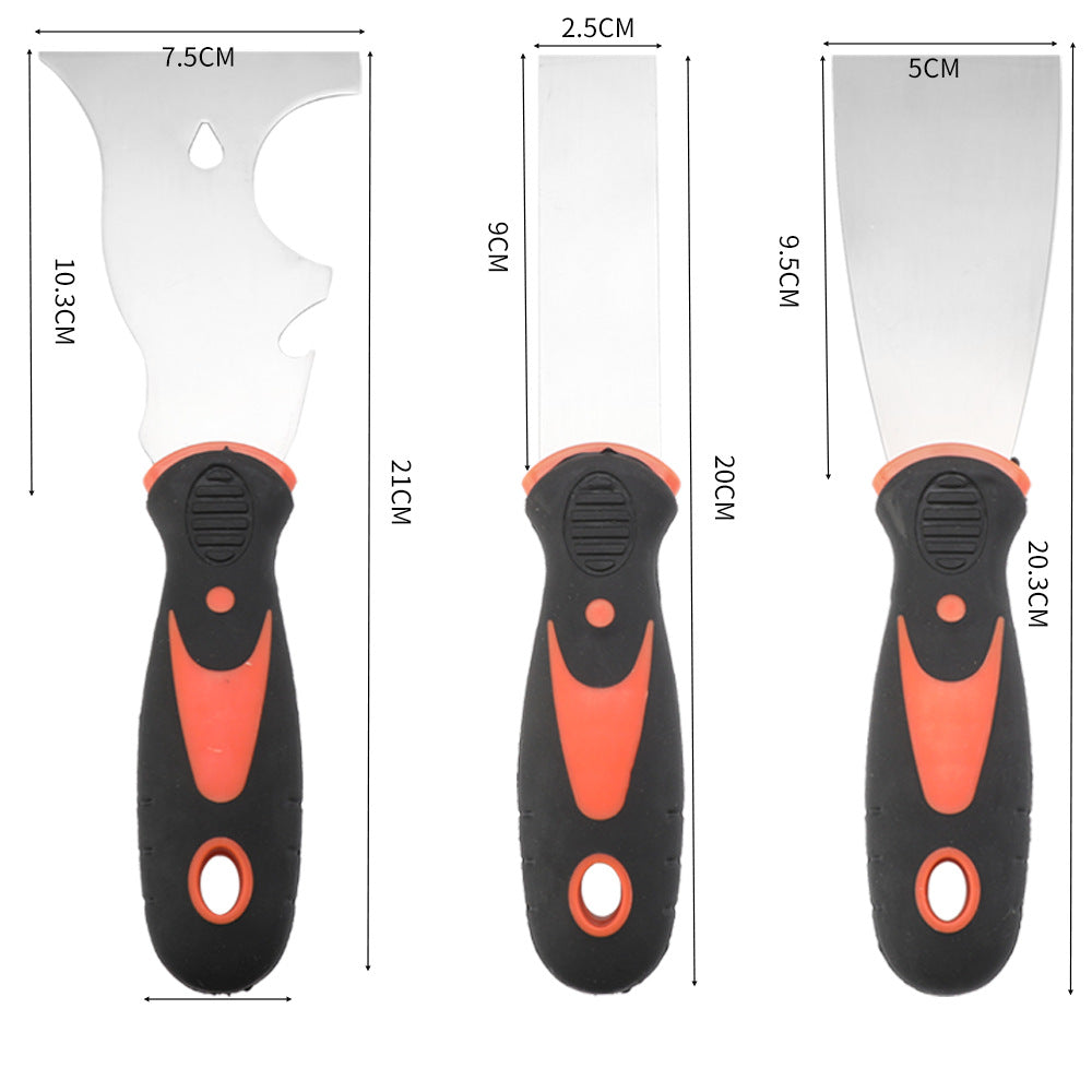 Stainless Steel Putty Knife Two-Tone Handle Spatula Wood Handle Putty Knife Mirror Spatula Plastic Handle Putty Knife Sand Table Set