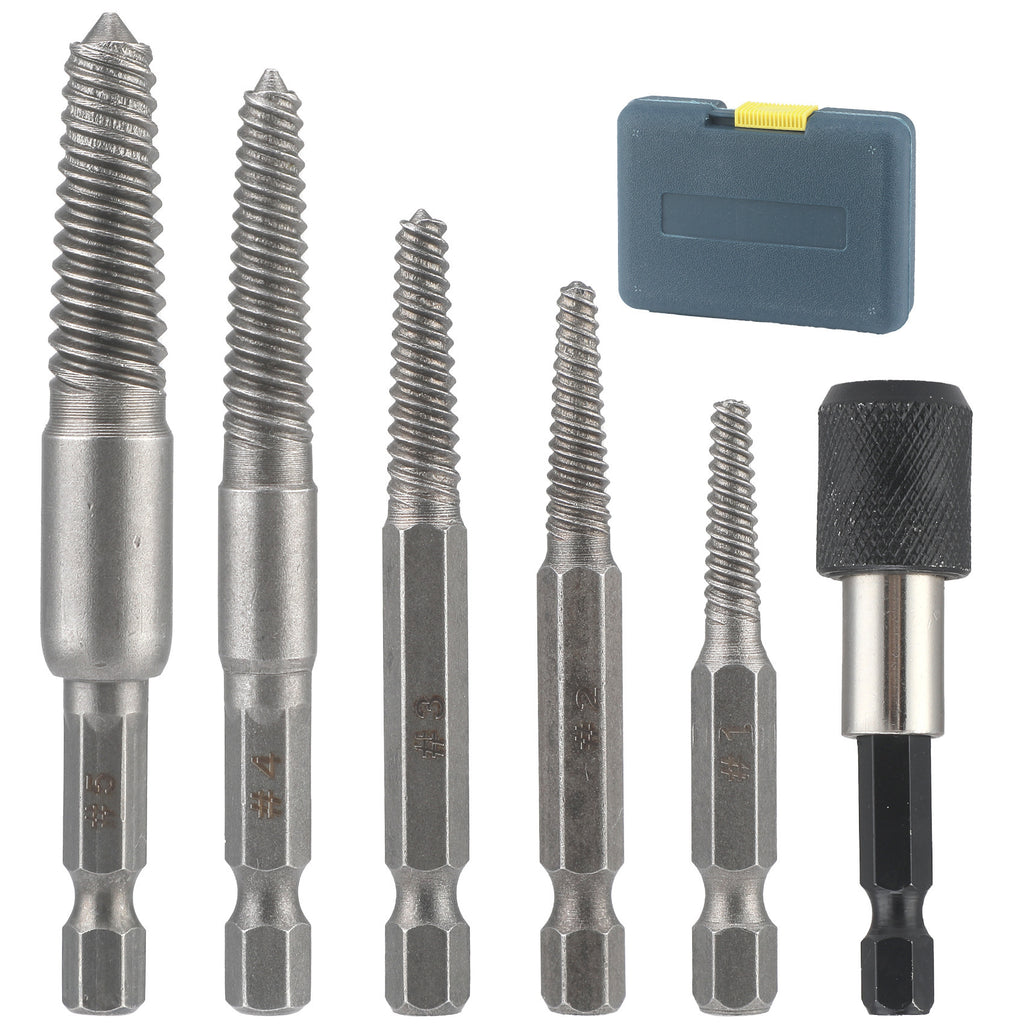 Hex Shank Screw Extractor Set, Inch Hex Shank Titanium Coated Twist Drill Bit Set, Reverse Thread Extractor Set