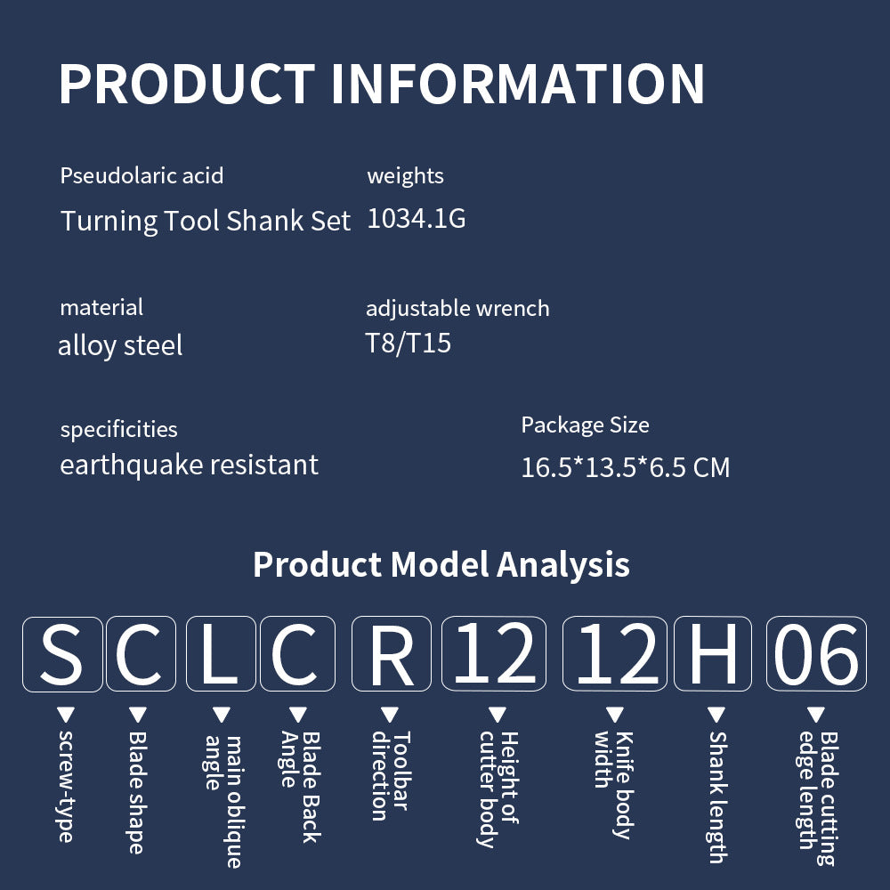 12mm Drill Handle Boring Tool Rod with Wrench Multifunctional Carbide Inserts Lathe Tool