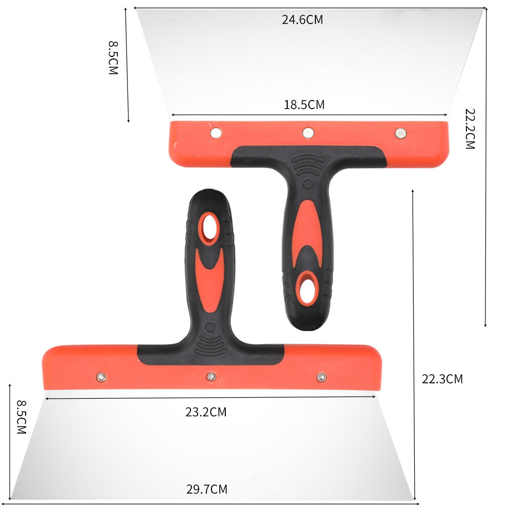 Stainless Steel Putty Knife Two-Tone Handle Spatula Wood Handle Putty Knife Mirror Spatula Plastic Handle Putty Knife Sand Table Set
