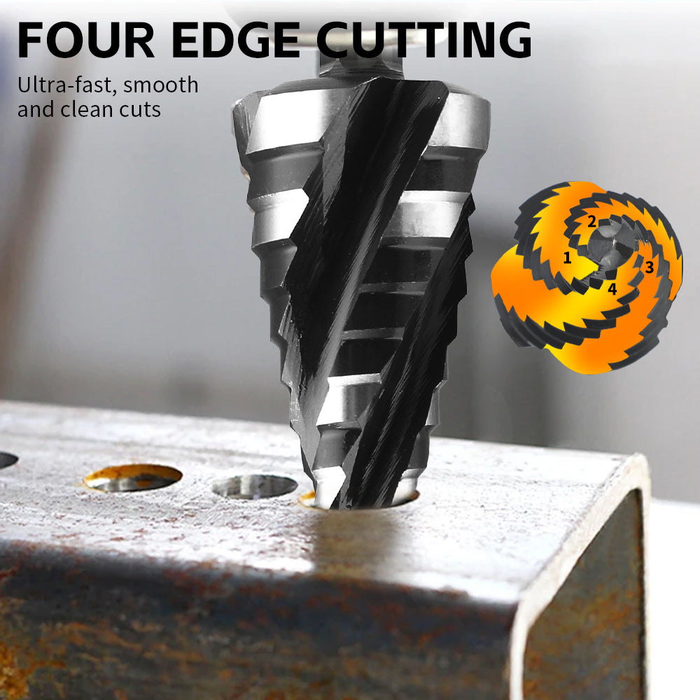High-speed Bearing Steel HSS4341Stainless Steel Step Drill Bit Pagoda Drill Bit Four-slot Reamer Drill
