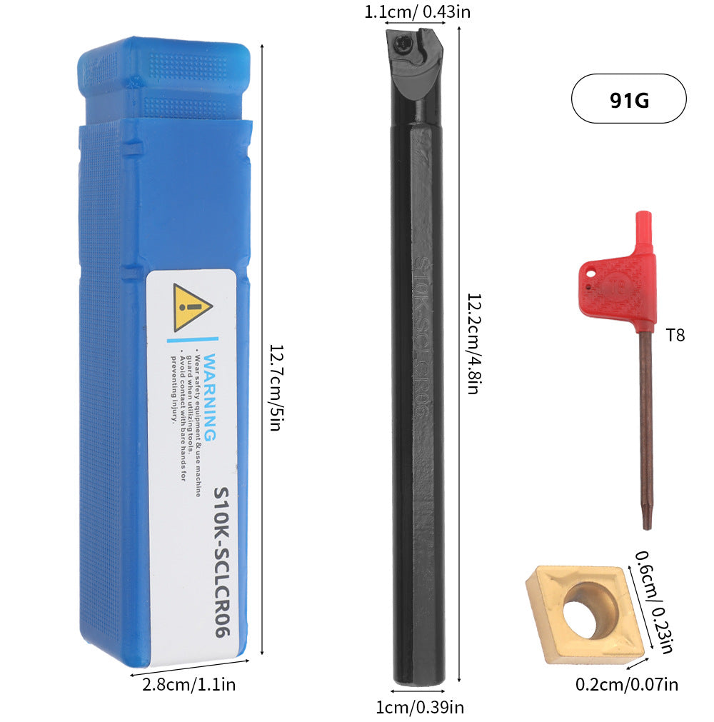 Popular7Set10mm Turning Tool Set 7Knife Handle+7Multi-functional Carbide Blades