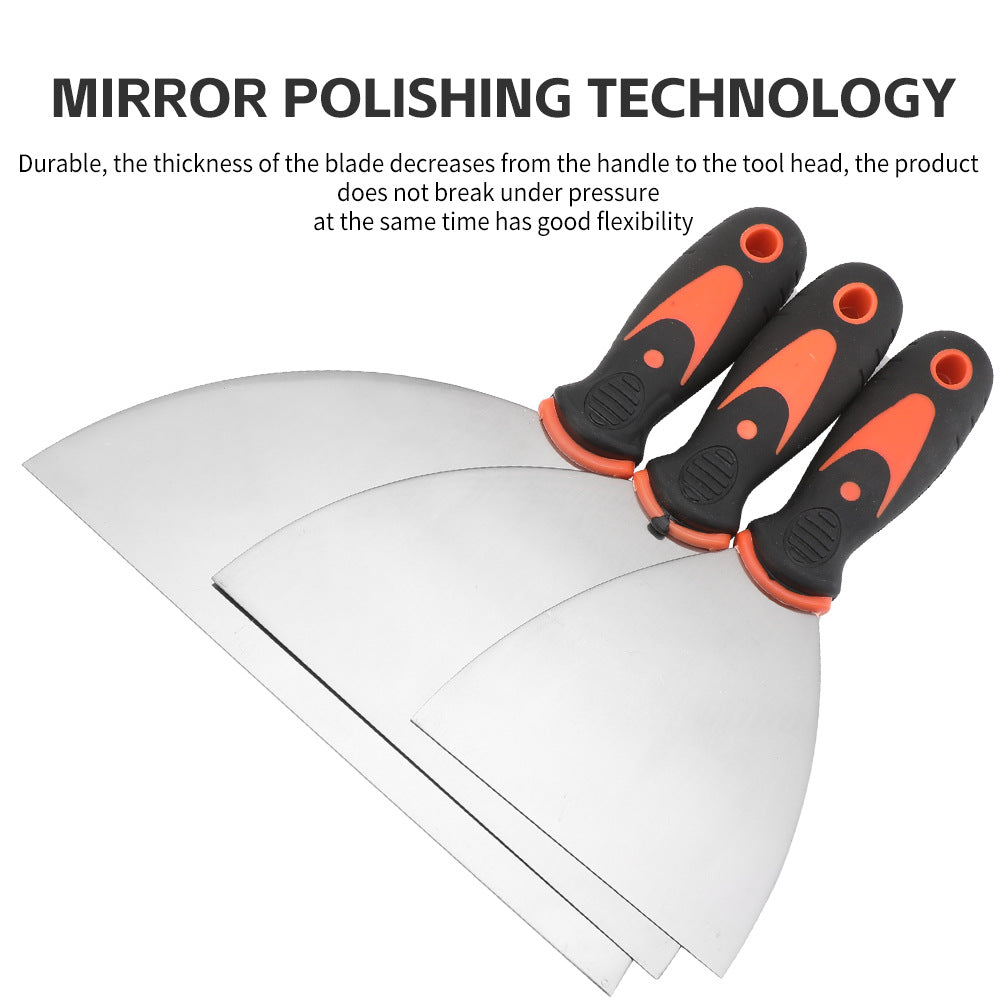 Stainless Steel Putty Knife Two-Tone Handle Spatula Wood Handle Putty Knife Mirror Spatula Plastic Handle Putty Knife Sand Table Set