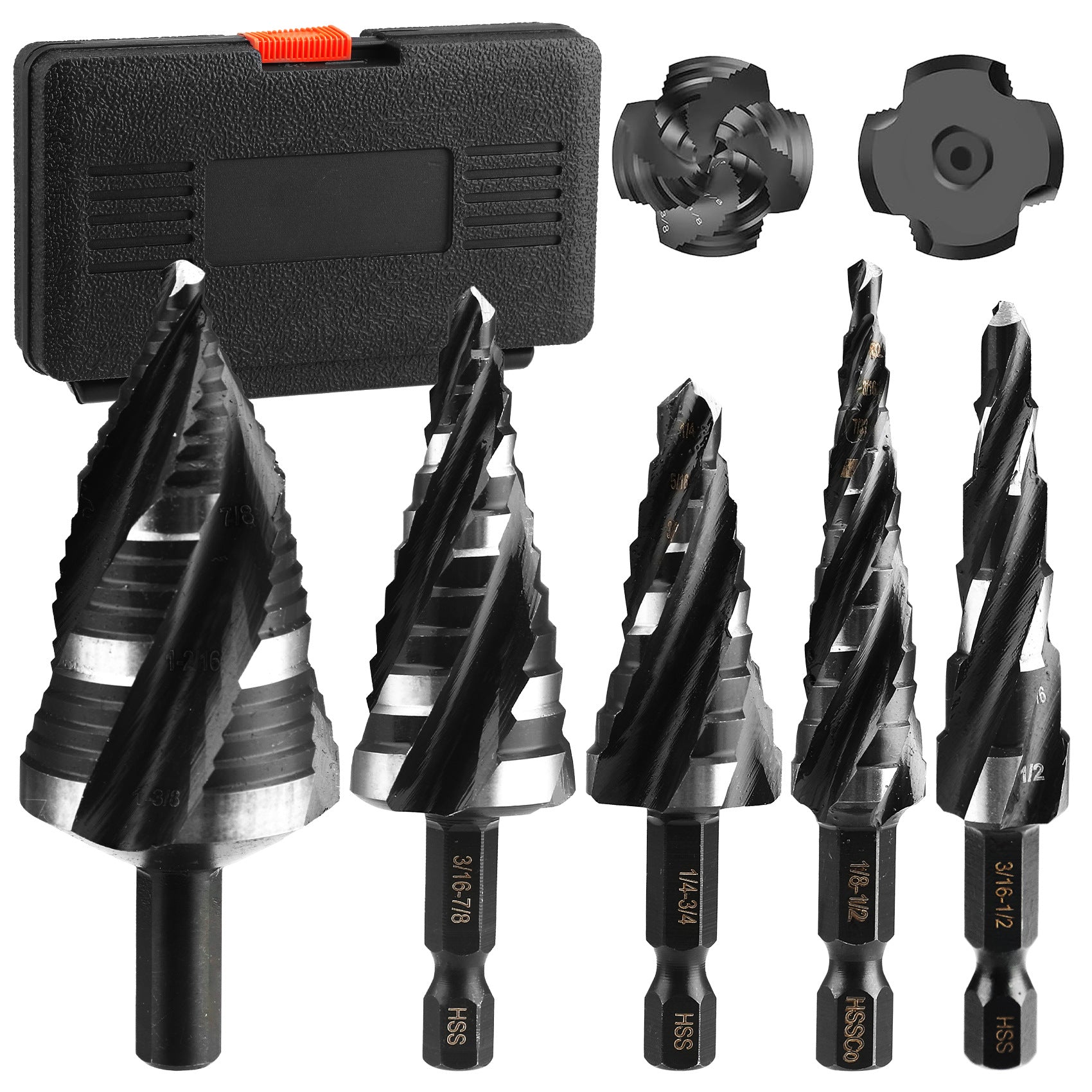 High-speed Bearing Steel HSS4341Stainless Steel Step Drill Bit Pagoda Drill Bit Four-slot Reamer Drill