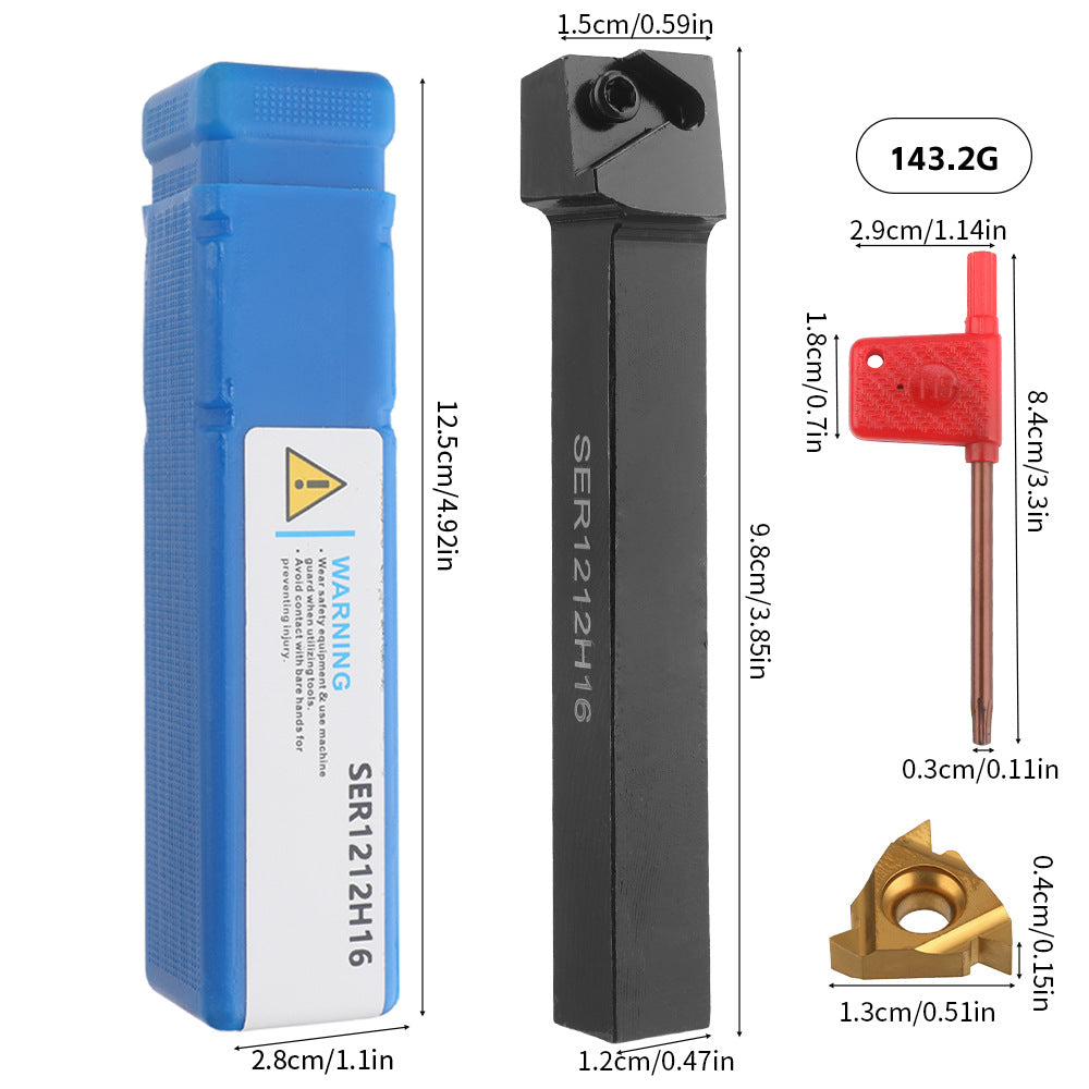 Popular7Set12mm Turning Tool Set Multifunctional Carbide Insert Shank Boring Tool Rod with Wrench