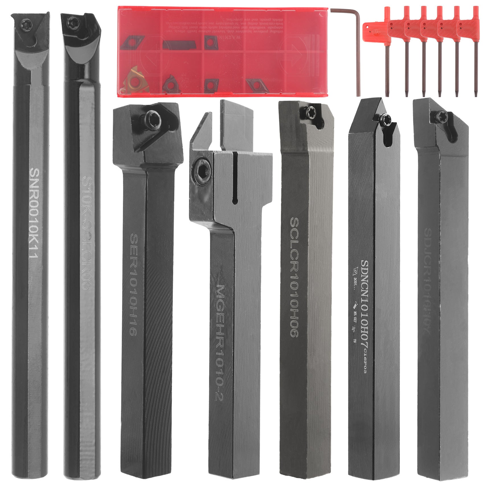 7Set10mm CNC Lathe Tool Holder Set 7Knife Handle+7Blade+7One Wrench