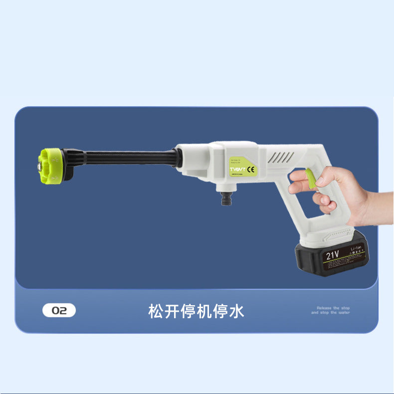 High Pressure Car Wash Water Gun Rechargeable Portable Lithium Battery Water Gun High Power Electric Display Water Gun Cleaning Machine for Watering Flowers and Vegetables