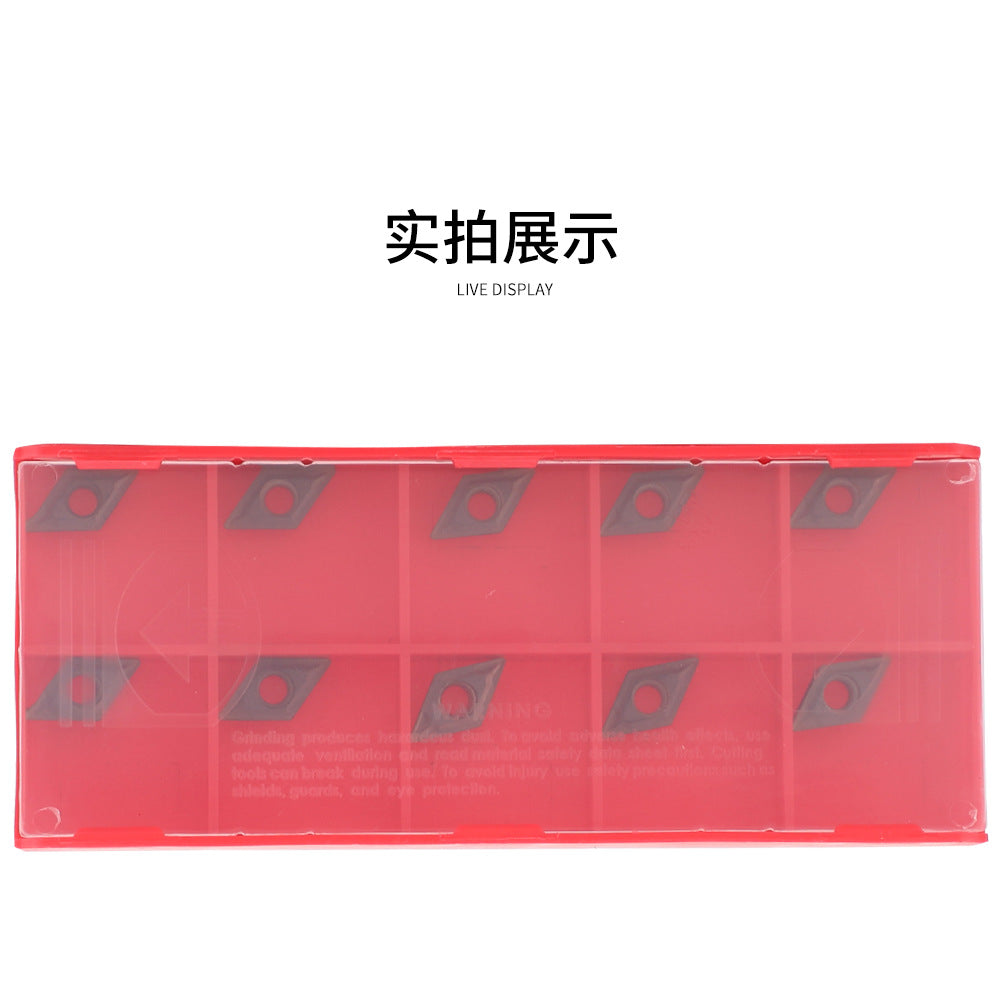 10Piece DCMT0702 EM YBC205 CNC Inserts Purple coating + Matching Wrench
