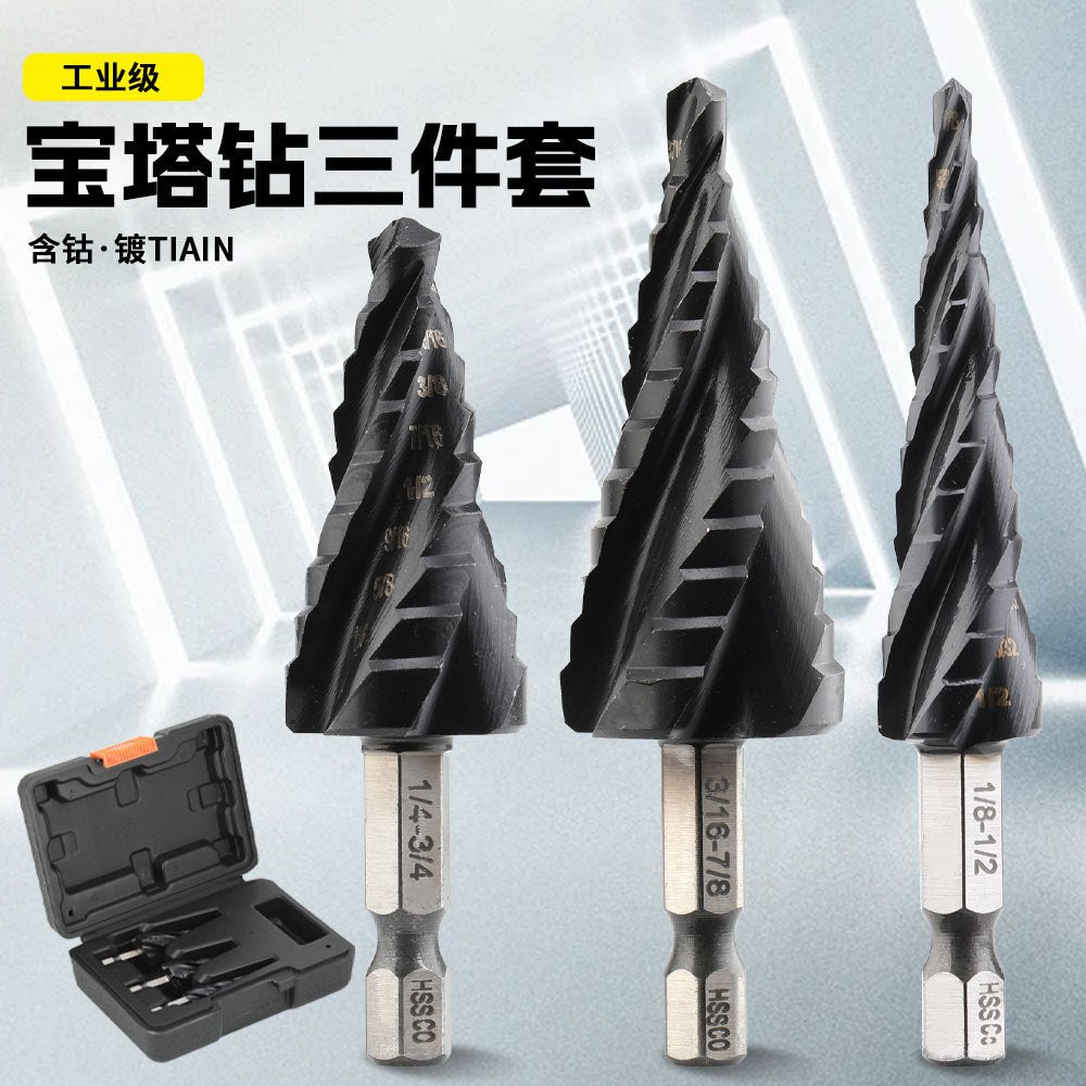 M35Stainless Steel Step Drill Bit Pagoda Drill Bit High-speed Steel Cobalt-Containing Reamer Drill Titanium Plating