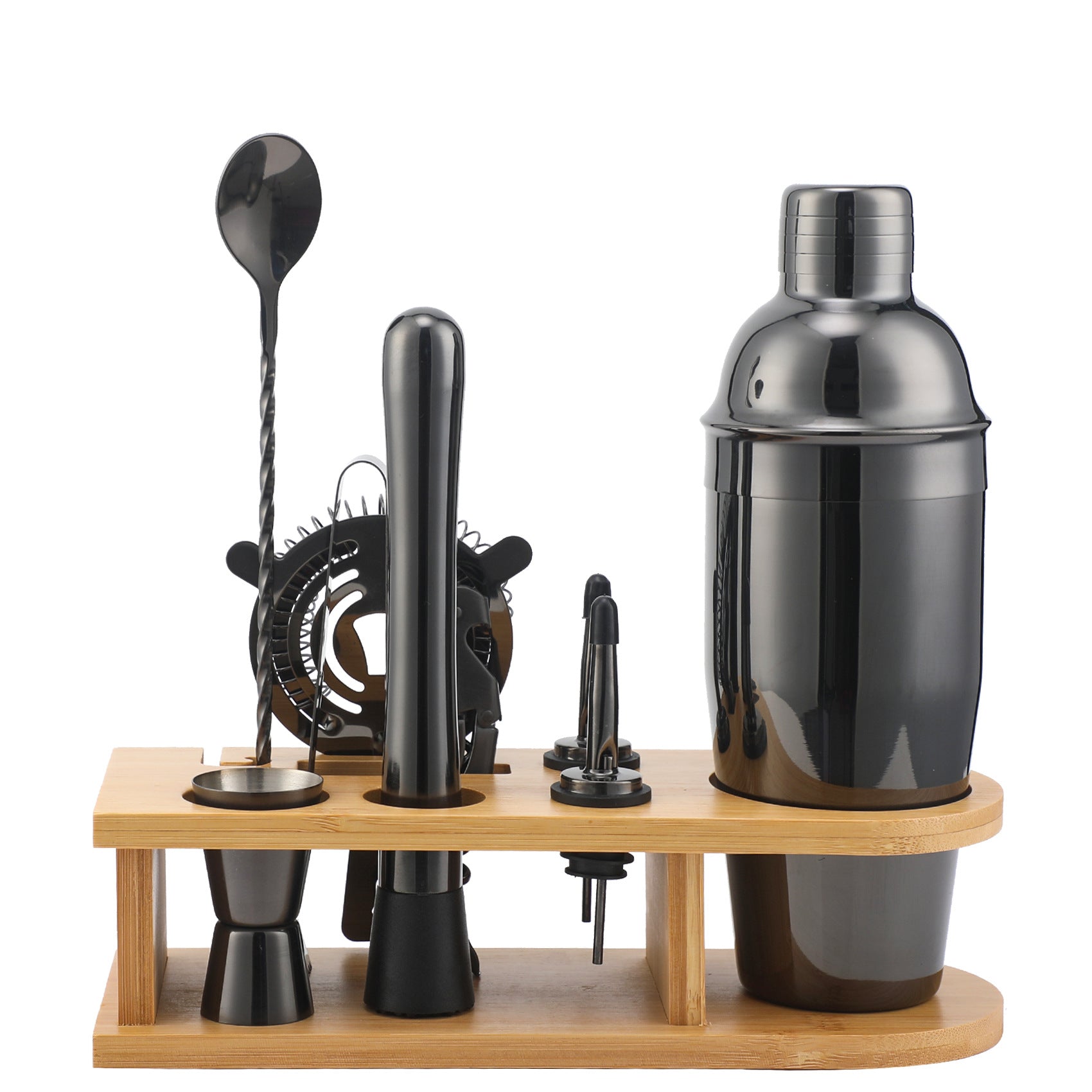 Bar Shaker Cocktail Tool Stainless Steel Japanese Style Shaker Half Round Cocktail Shaker 10-Piece Set