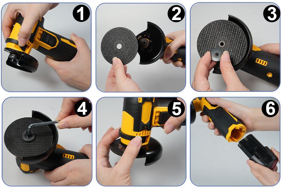 Factory Direct Sale Cordless Brushless Lithium Electric Angle Grinder Cutting Grinding Polishing Electric Hand Sanding Wheel Tool Magic