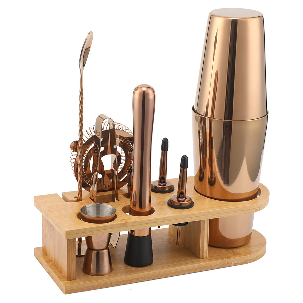 Bar Shaker Cocktail Tool Stainless Steel Japanese Style Shaker Half Round Cocktail Shaker 10-Piece Set