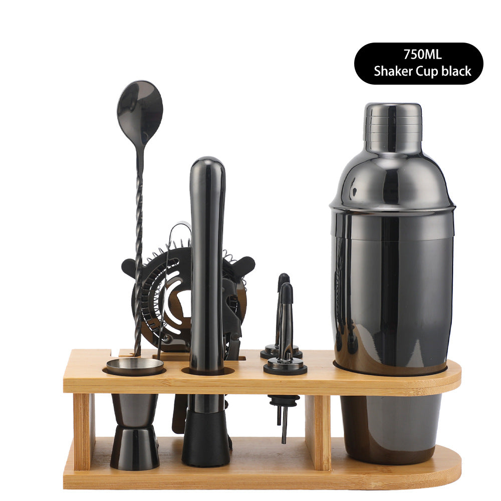 Bar Shaker Cocktail Tool Stainless Steel Japanese Style Shaker Half Round Cocktail Shaker 10-Piece Set