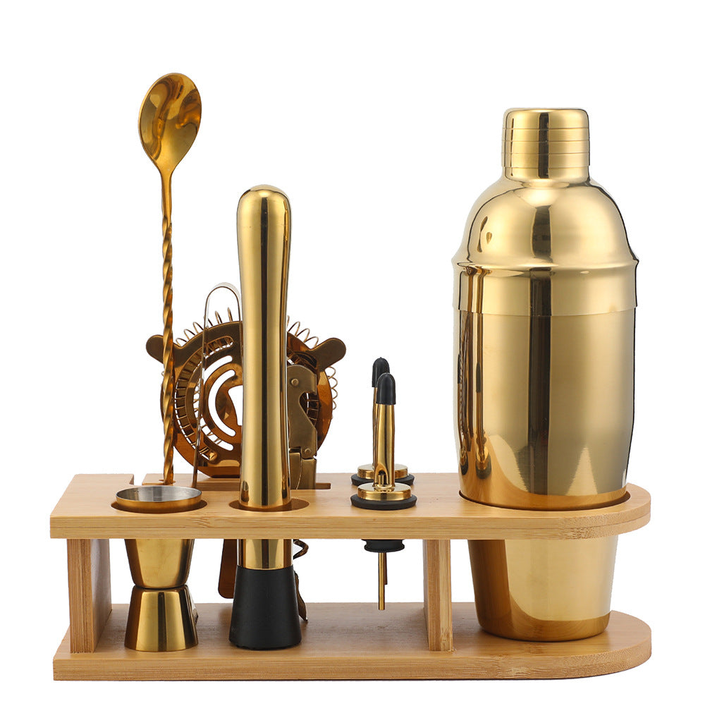 Bar Shaker Cocktail Tool Stainless Steel Japanese Style Shaker Half Round Cocktail Shaker 10-Piece Set