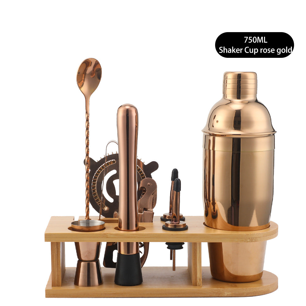Bar Shaker Cocktail Tool Stainless Steel Japanese Style Shaker Half Round Cocktail Shaker 10-Piece Set