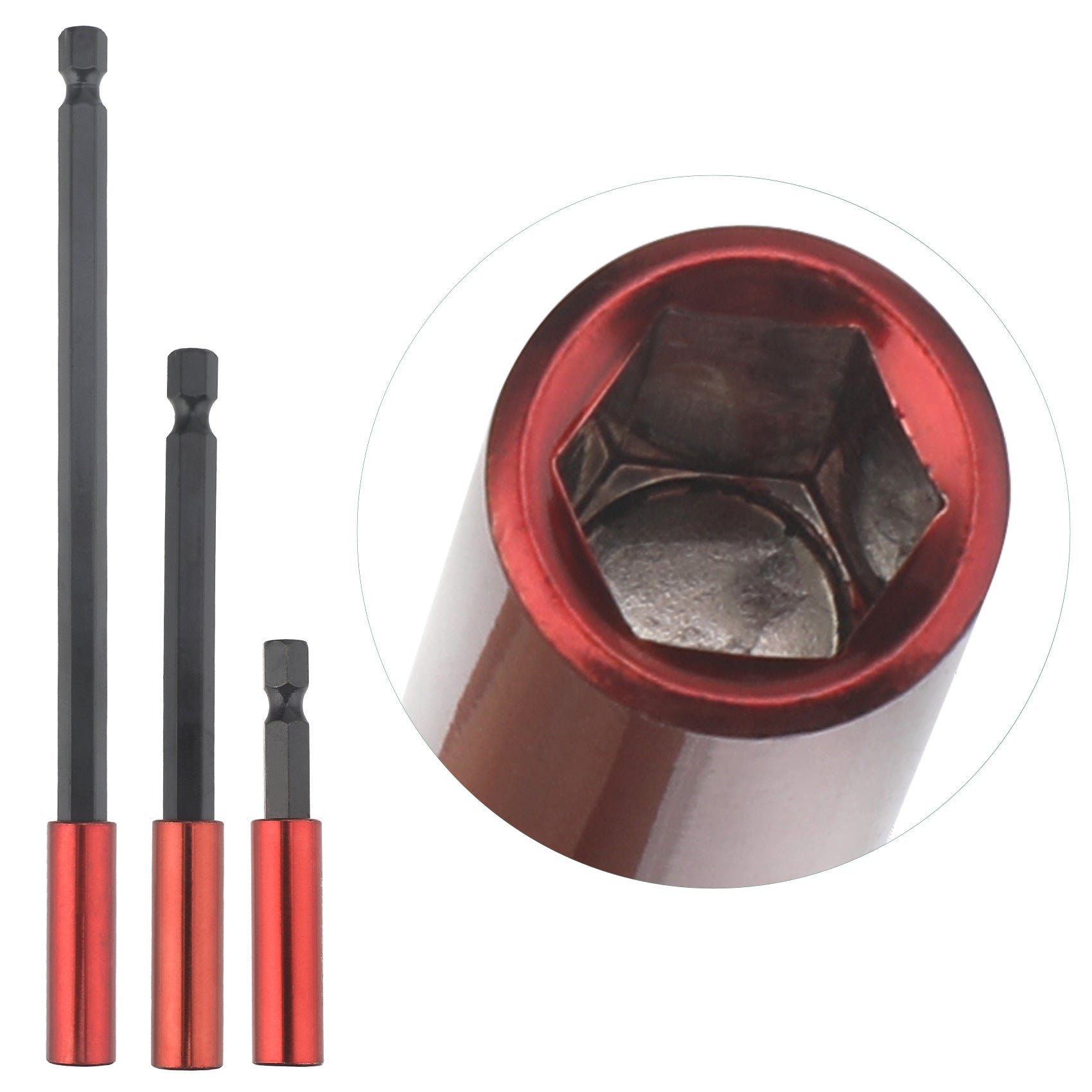 Hexagon Socket Bit Extension Rod Extended Bit Socket 1/4Magnetic Wind Drill Bit Extension Rod3Set