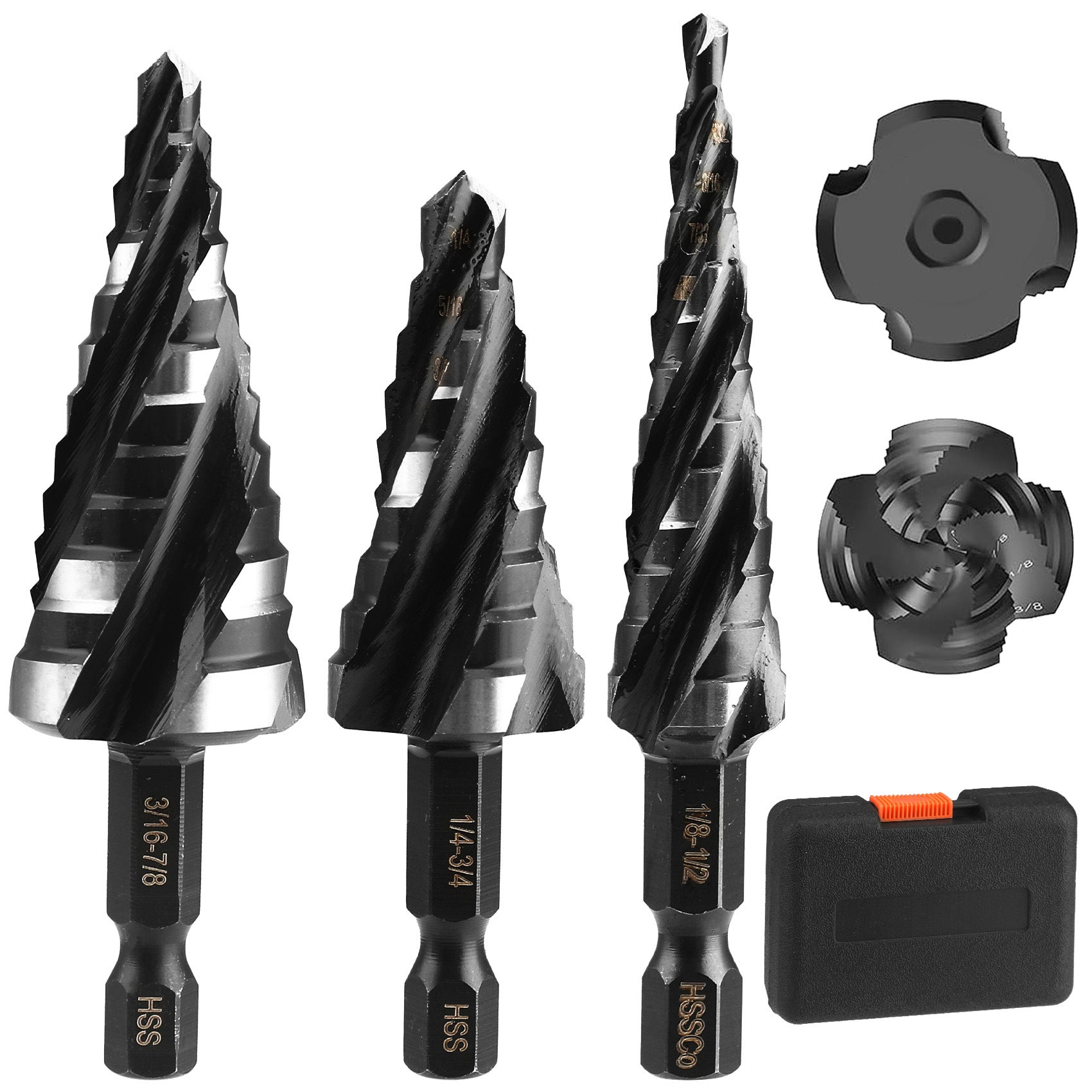 High-speed Bearing Steel HSS4341Stainless Steel Step Drill Bit Pagoda Drill Bit Four-slot Reamer Drill