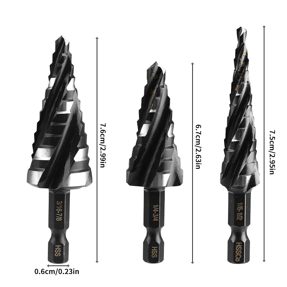 High-speed Bearing Steel HSS4341Stainless Steel Step Drill Bit Pagoda Drill Bit Four-slot Reamer Drill