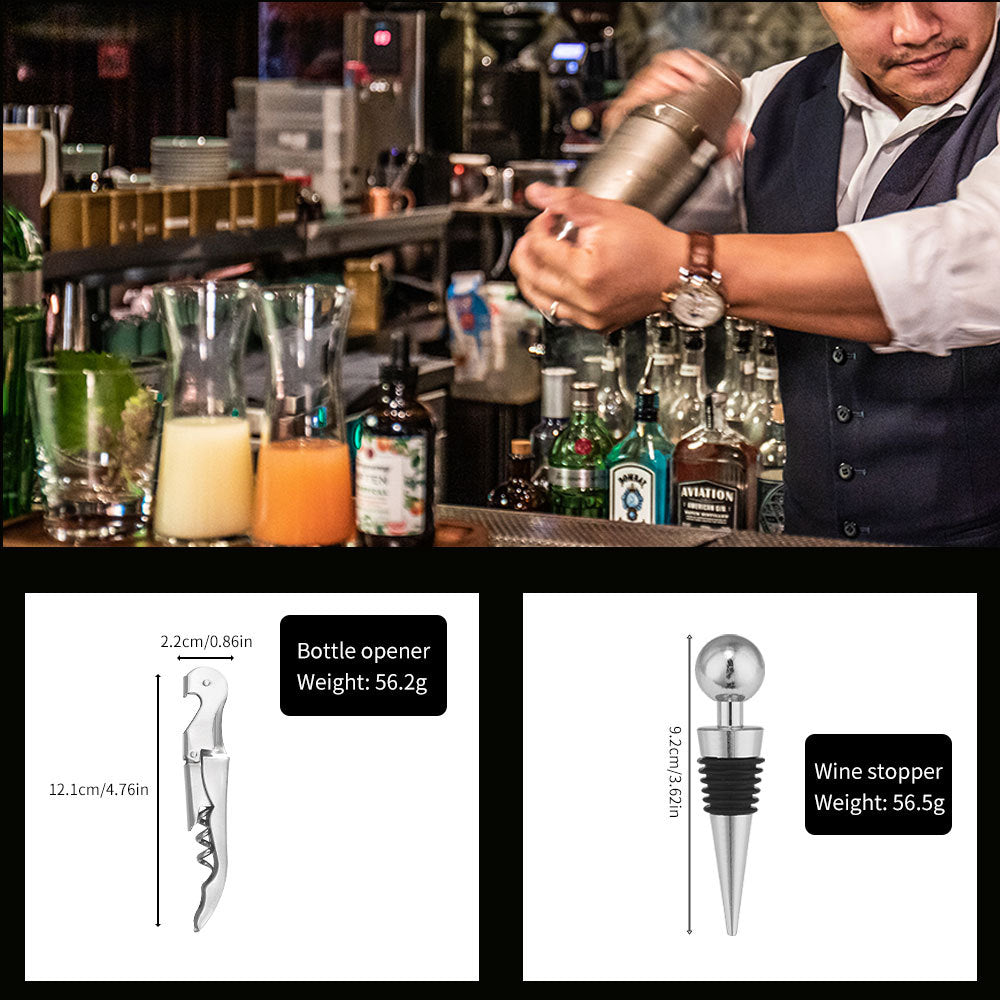 New Imitation Bamboo Rack Acrylic Set Cocktail Shaker Bar Tools 17-Piece Set Shaker Straw