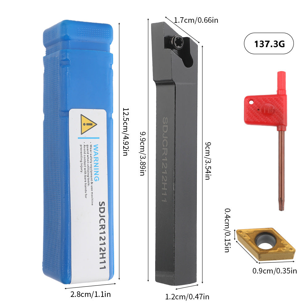 Popular7Set12mm Turning Tool Set Multifunctional Carbide Insert Shank Boring Tool Rod with Wrench