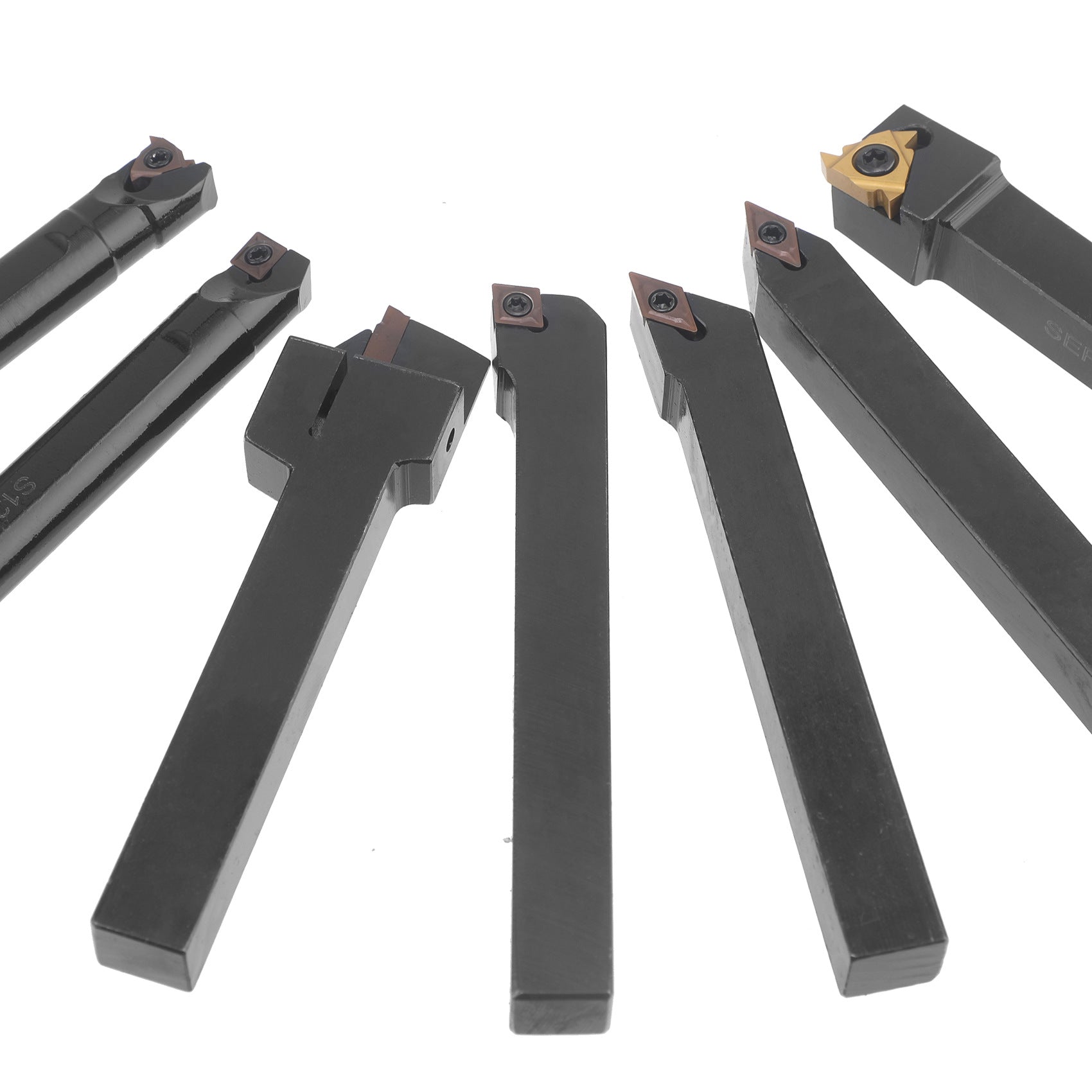 7Pieces12MM Tool Holder Diameter Lathe Turning Tool Hardness Metal Milling Cutter Blade Lathe CNC Processed Steel Parts Set