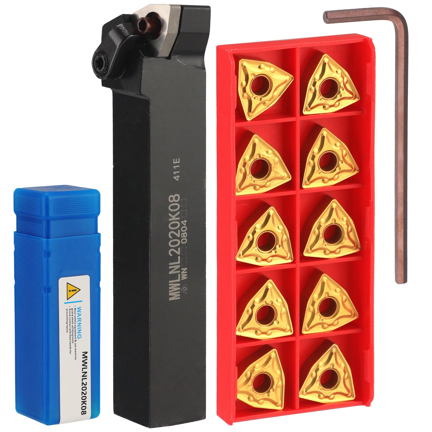 In-stock Clamp Drill Rod1个MWLNR2020K08+10Piece WNMG080404CNC Tool