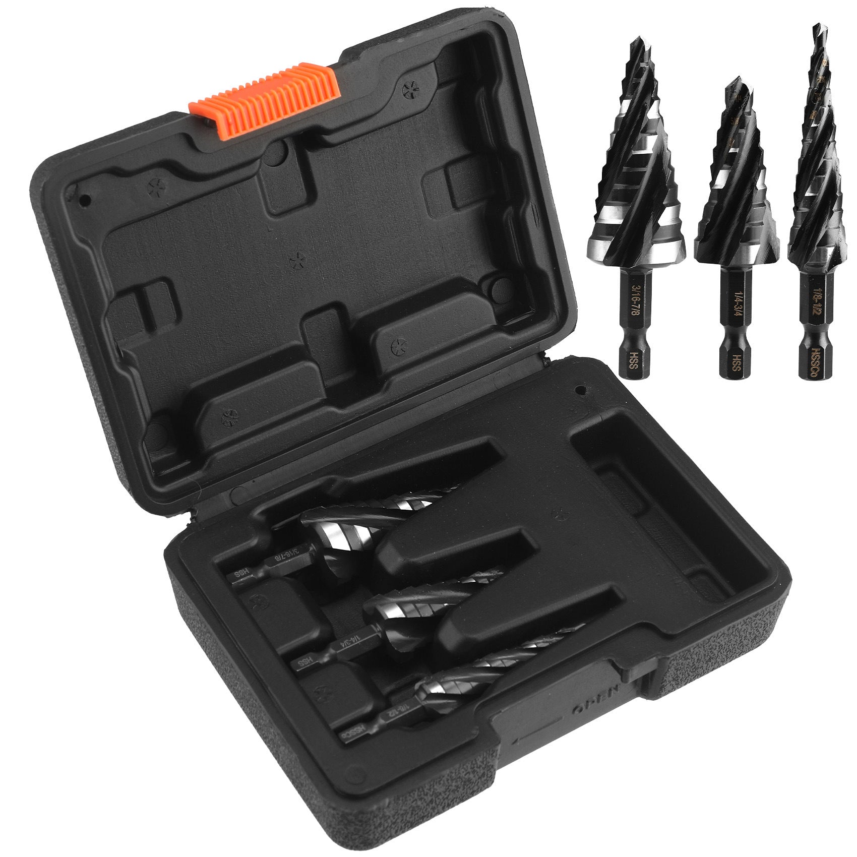 High-speed Bearing Steel HSS4341Stainless Steel Step Drill Bit Pagoda Drill Bit Four-slot Reamer Drill