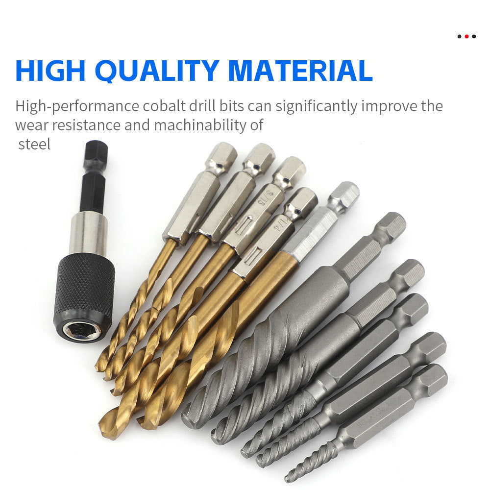 In Stock High-Speed Steel Drill Bit Set11pcs Screw Extractor Set In Stock Wholesale Broken Wire Extractor