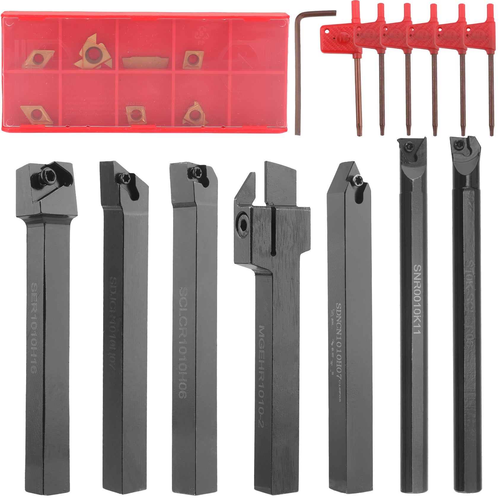 Popular7Set10mm Turning Tool Set 7Knife Handle+7Multi-functional Carbide Blades