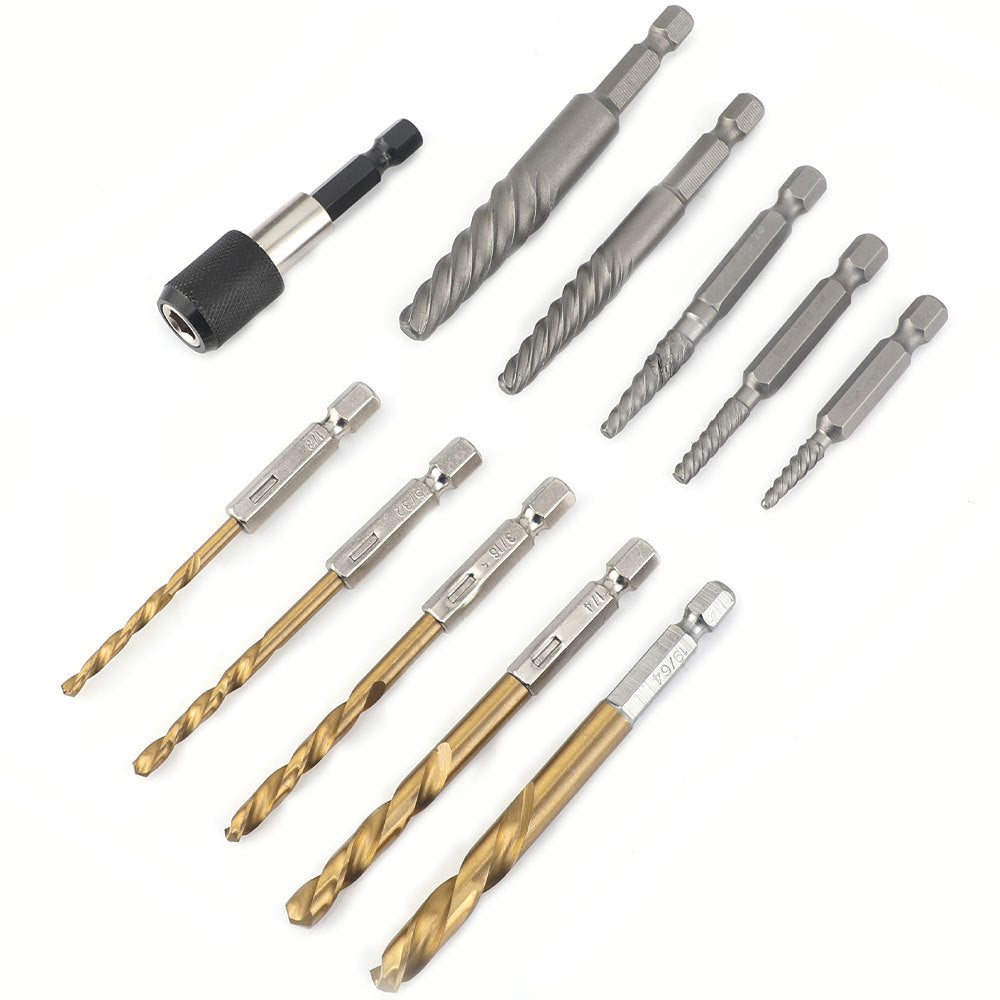 In Stock High-Speed Steel Drill Bit Set11pcs Screw Extractor Set In Stock Wholesale Broken Wire Extractor