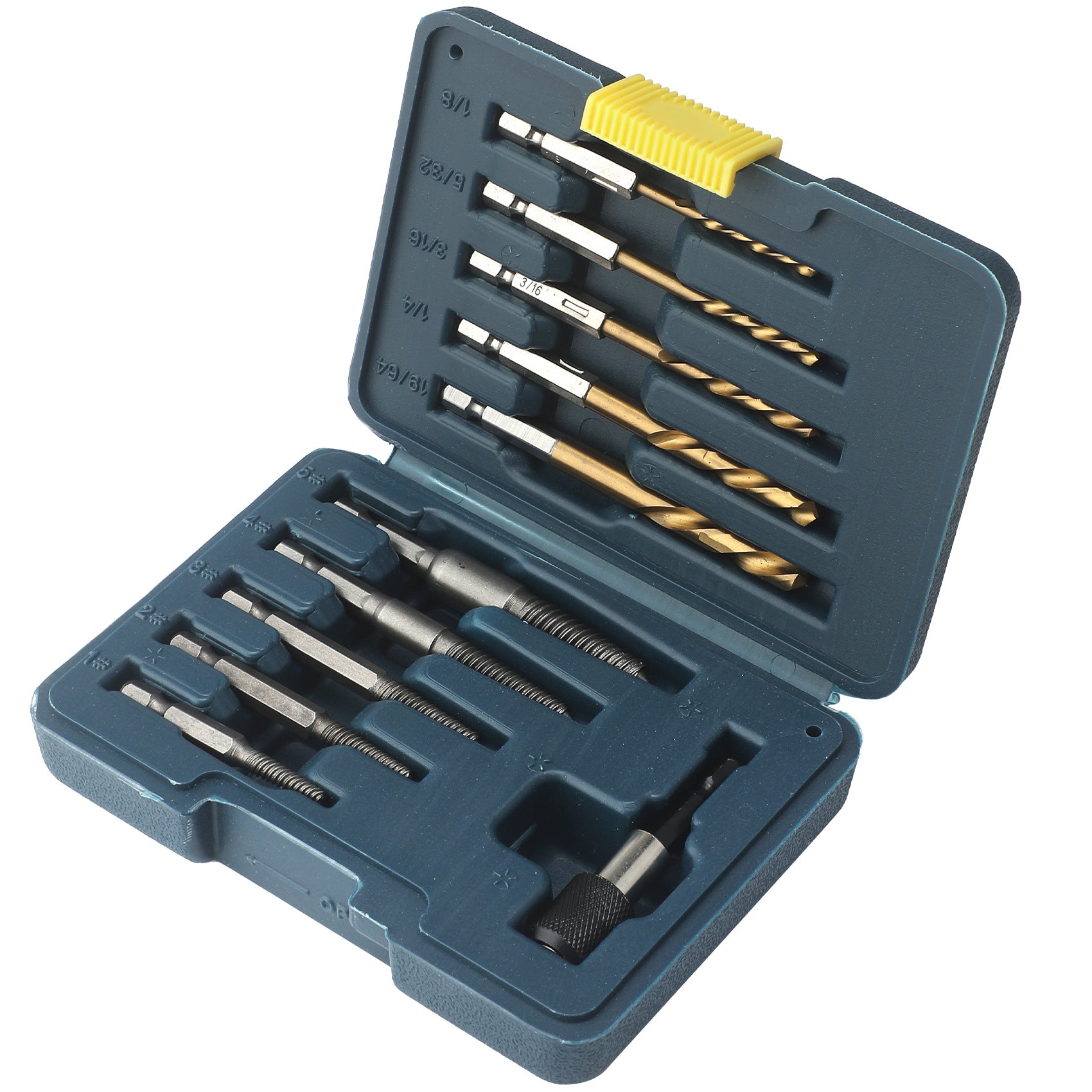Hex Shank Screw Extractor Set, Inch Hex Shank Titanium Coated Twist Drill Bit Set, Reverse Thread Extractor Set