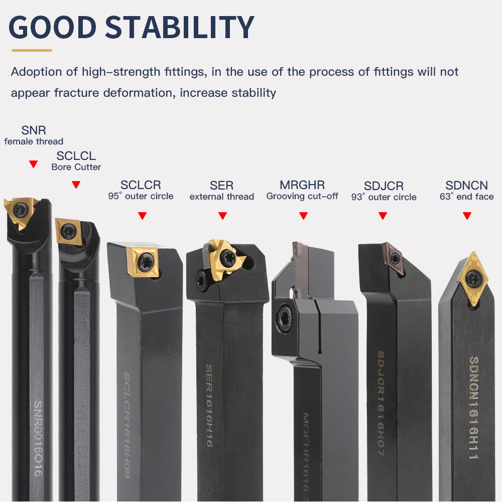7Set of CNC Lathe Tool Holders MGEHR1616-3 SDJCR1616H07 SDNCN1616H11 16MM