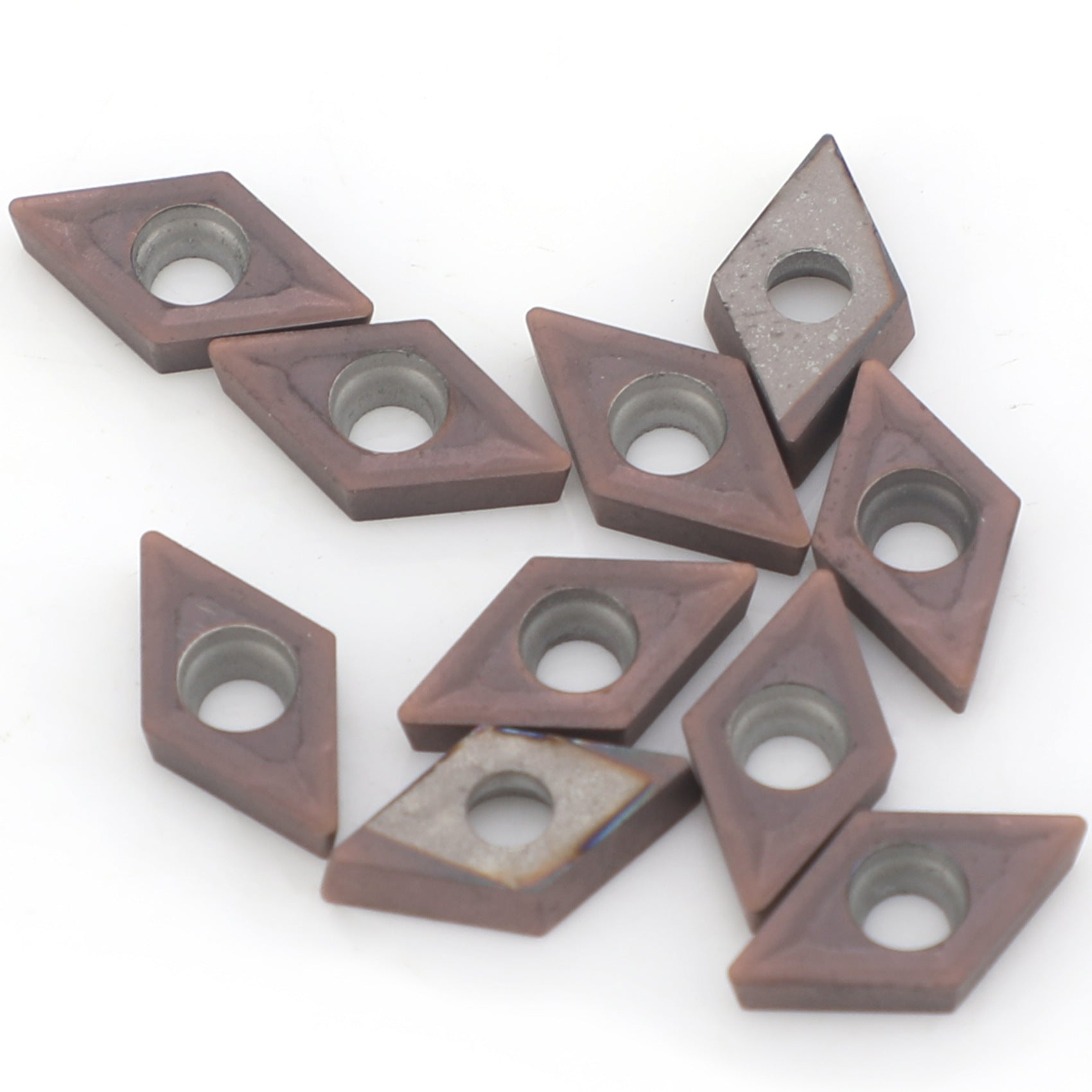 10Piece DCMT0702 EM YBC205 CNC Inserts Purple coating + Matching Wrench