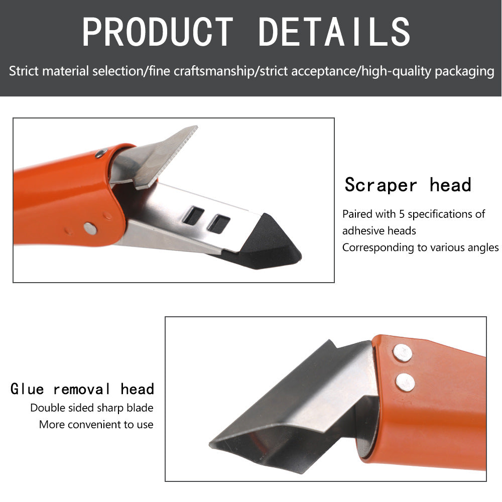 Stainless Steel Scraper Glass Glue Spatula Edge Trimming Sealant Filling Tool Multi-Functional Scraper Hook Tool