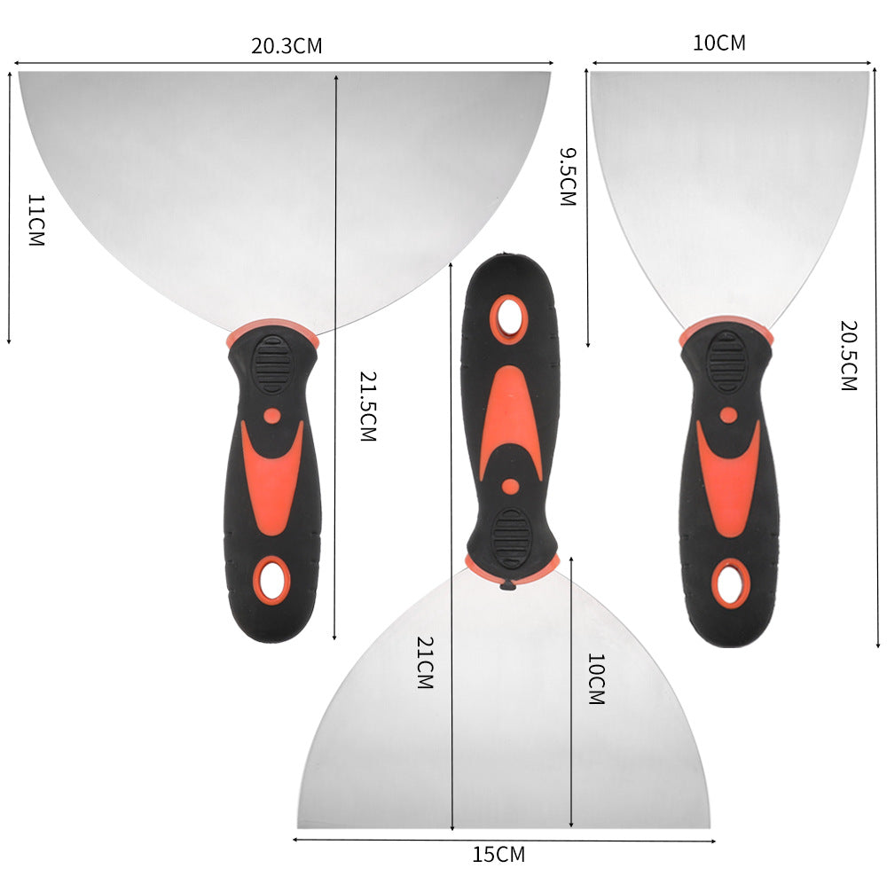 Stainless Steel Putty Knife Two-Tone Handle Spatula Wood Handle Putty Knife Mirror Spatula Plastic Handle Putty Knife Sand Table Set