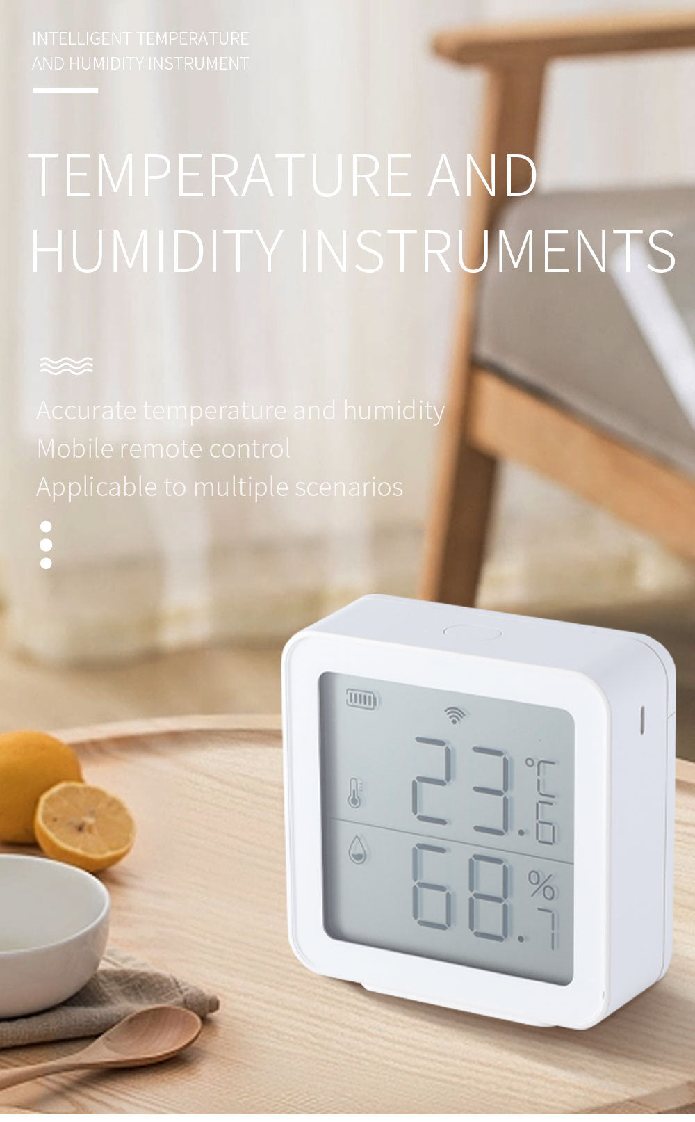 tuya Temperature and Humidity Sensor Wireless Tuya Smart Home wifi Temperature and Humidity Meter Detector