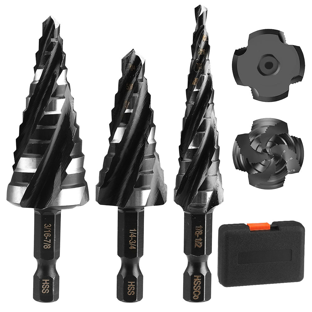 High-speed Bearing Steel HSS4341Stainless Steel Step Drill Bit Pagoda Drill Bit Four-slot Reamer Drill