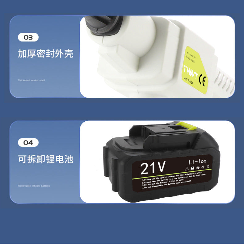 High Pressure Car Wash Water Gun Rechargeable Portable Lithium Battery Water Gun High Power Electric Display Water Gun Cleaning Machine for Watering Flowers and Vegetables