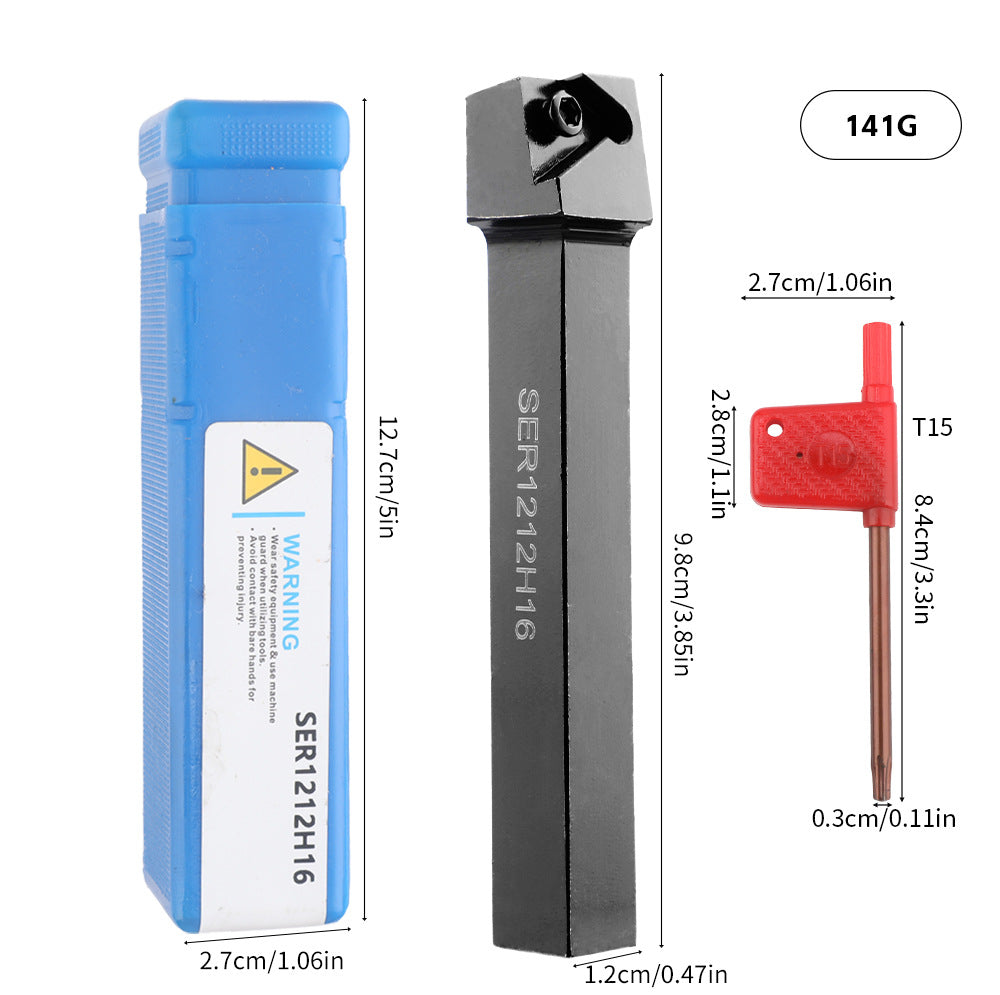 7Pieces12MM Tool Holder Diameter Lathe Turning Tool Hardness Metal Milling Cutter Blade Lathe CNC Processed Steel Parts Set