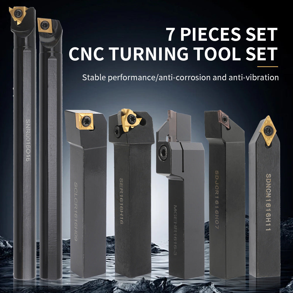 7Set of CNC Lathe Tool Holders MGEHR1616-3 SDJCR1616H07 SDNCN1616H11 16MM