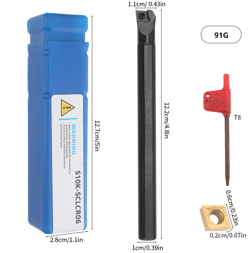 Popular7Set10mm Turning Tool Set 7Knife Handle+7Multi-functional Carbide Blades