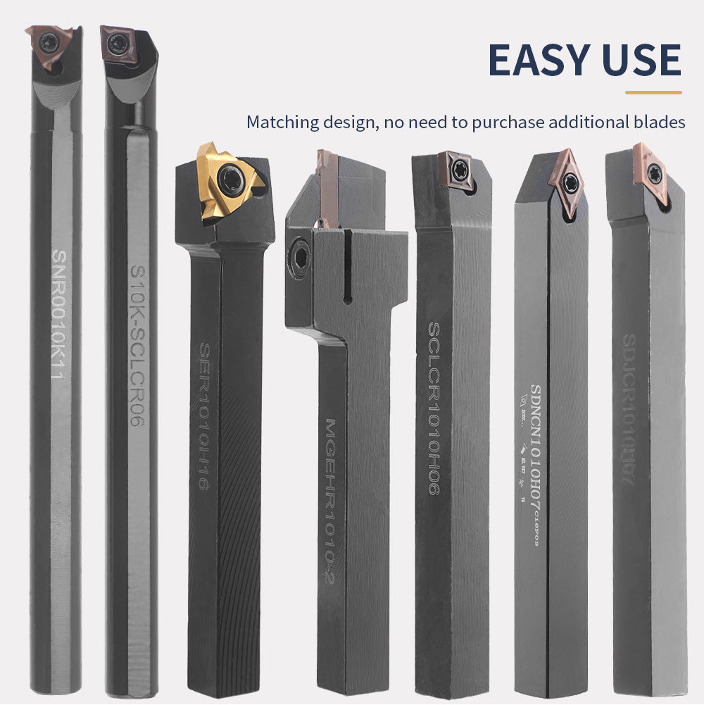 7Set10mm CNC Lathe Tool Holder Set 7Knife Handle+7Blade+7One Wrench
