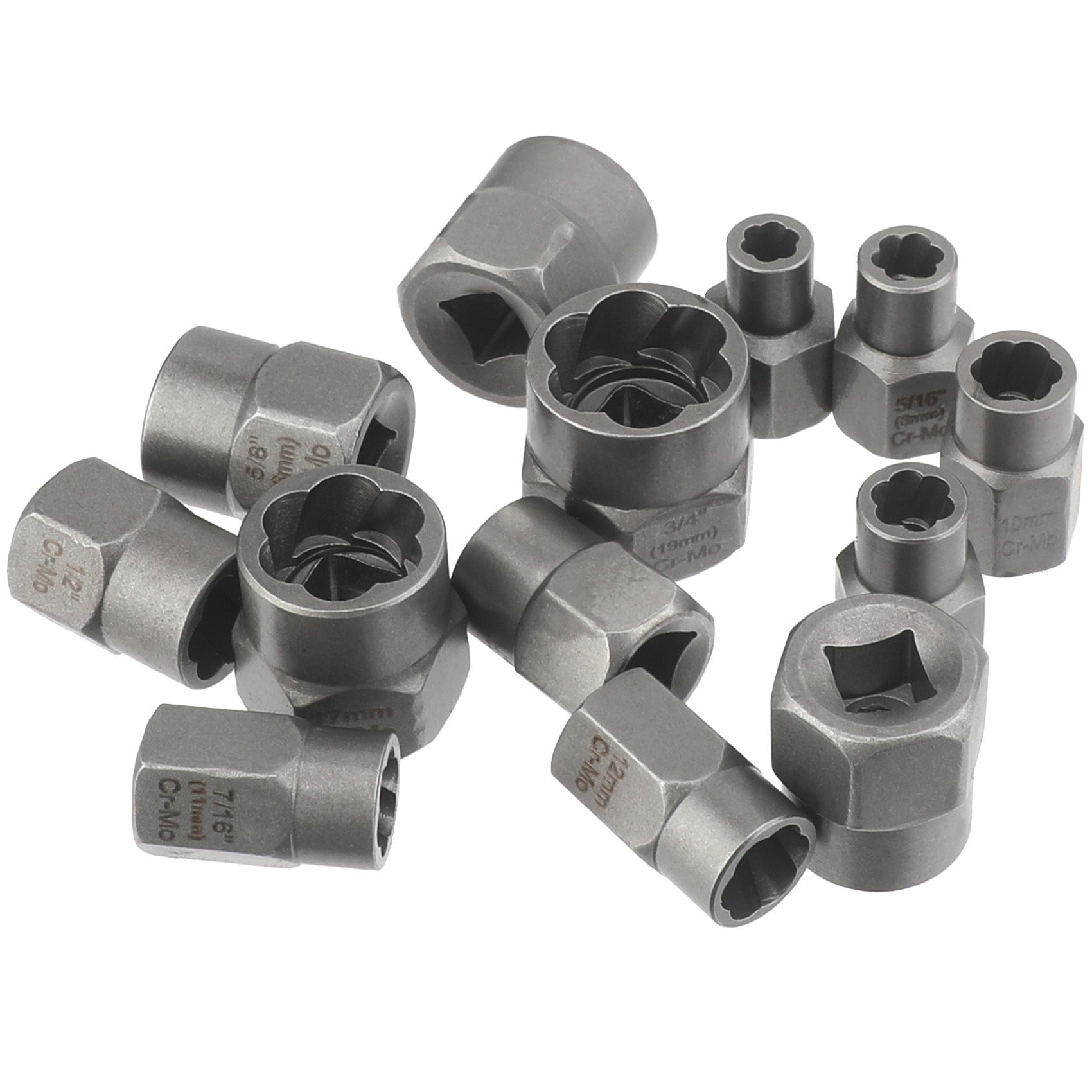 48pc Nut Extractor Screw Extractor Left-Handed Twist Drill Disassembly Tool Sliding Nut Remover Set