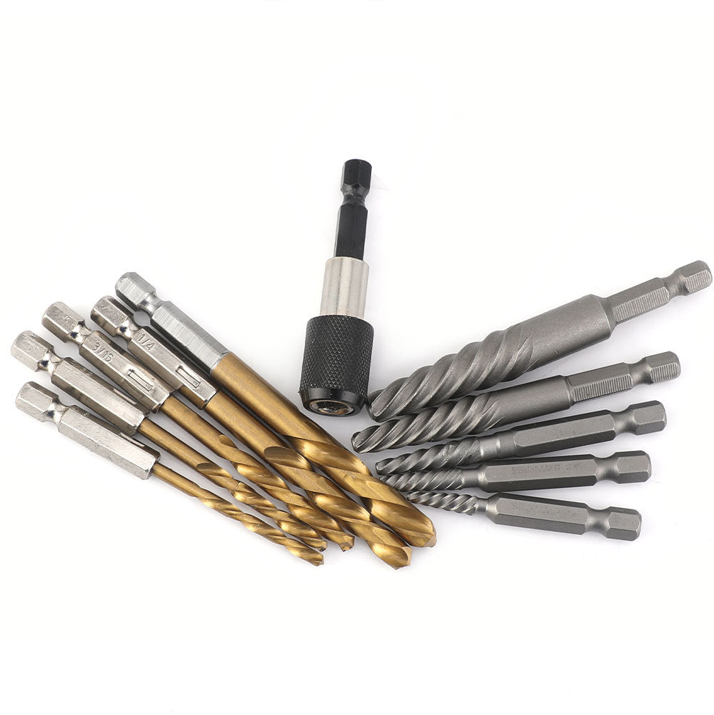 In Stock High-Speed Steel Drill Bit Set11pcs Screw Extractor Set In Stock Wholesale Broken Wire Extractor